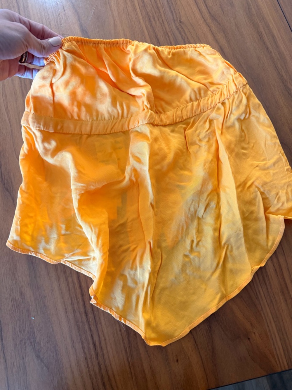 Zara Orange Satin-Effect Crop Top